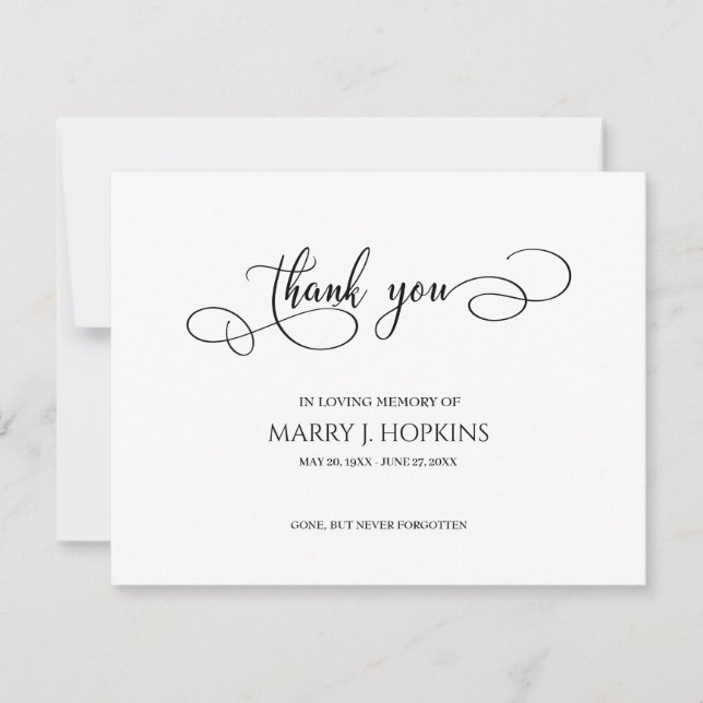 Personalized Funeral Bereavement Thank You Card (Front)