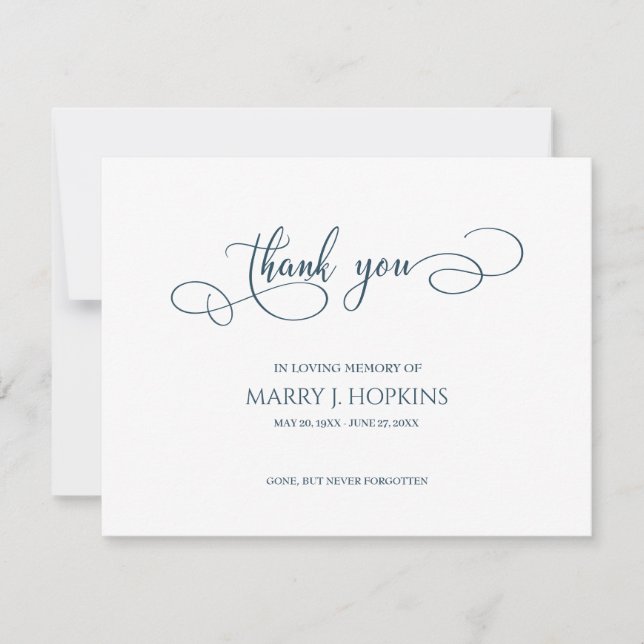 Personalized Funeral Bereavement Thank You Card (Front)
