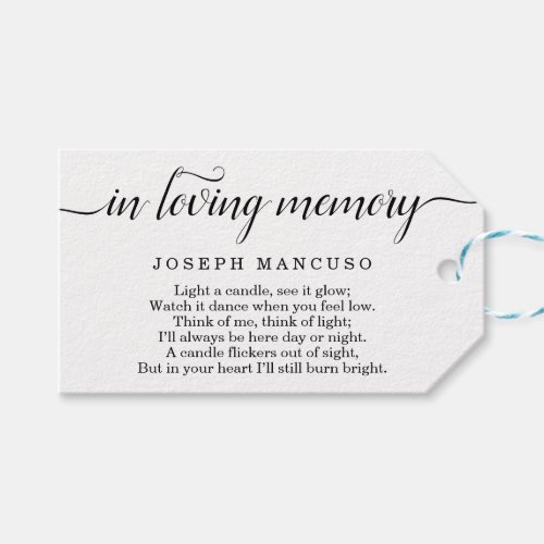 Personalized Funeral Favor Tag