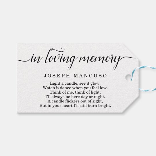 personalized funeral favor tag