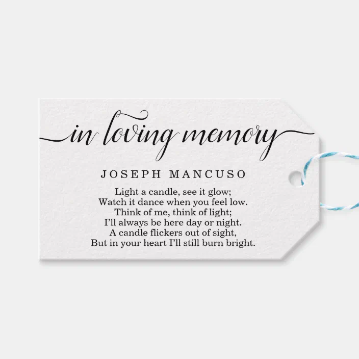 FUNERAL PERSONALISED TAGS ** LABELS ** FAVOUR TAGS MEMORIAL REMEMBRANCE 