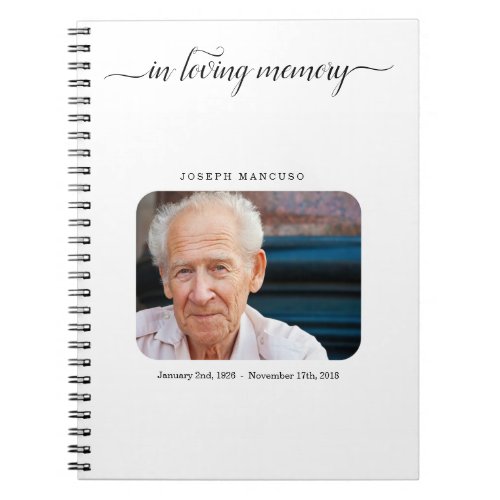 Personalized Funeral Guest Book  Memorial Sign In