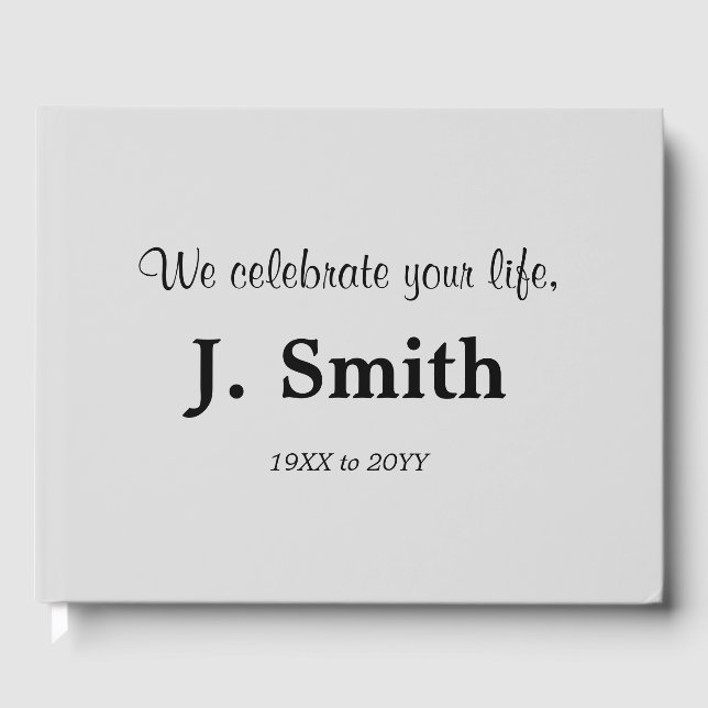 Personalized Funeral/Memorial Guestbook (Front)