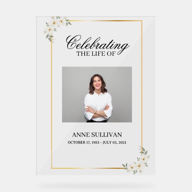 Personalized Funeral Memorial Sign (Front)