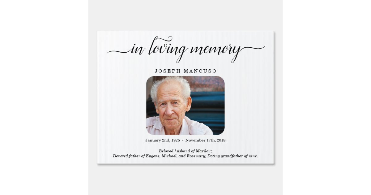 Personalized Funeral / Memorial Sign | Zazzle