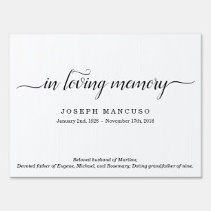 Personalized Funeral / Memorial Sign