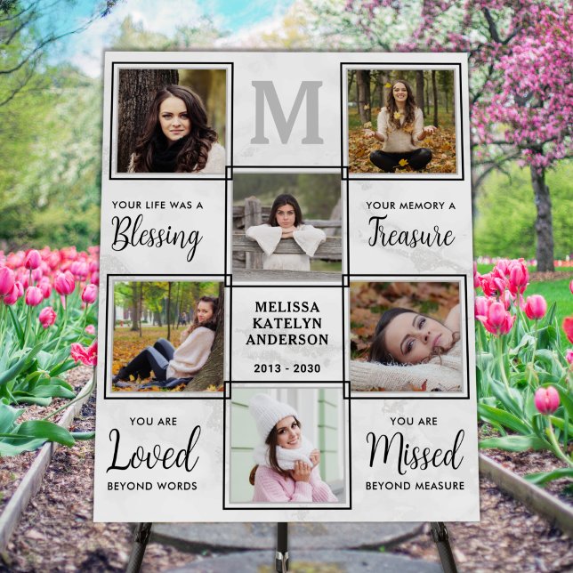Personalized Funeral Memorial Unique Photo Collage Foam Board (Creator Uploaded)