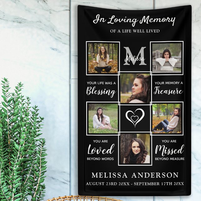 Personalized Funeral Photo Collage Loving Memory Banner (Creator Uploaded)