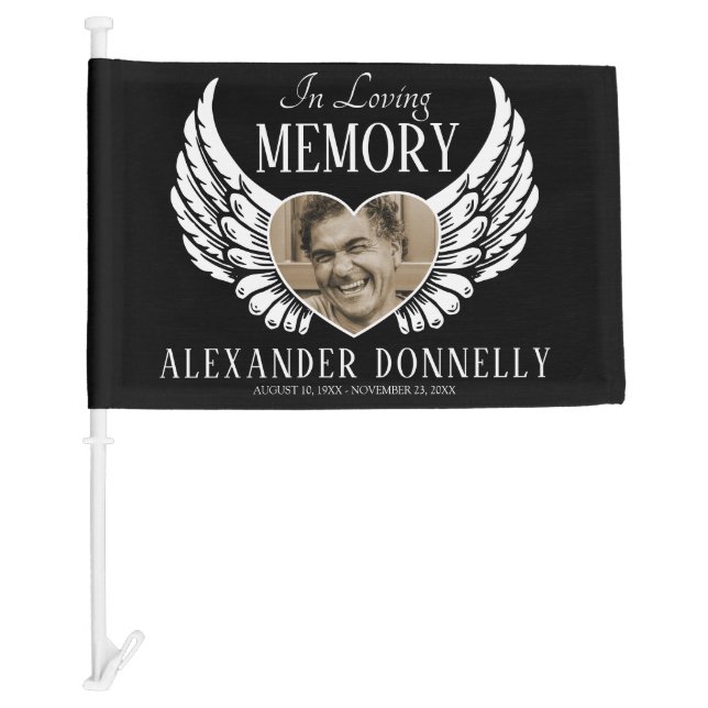 Personalized Funeral Procession Car Flag (Front)