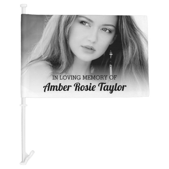 Personalized Funeral Procession Hearse Photo Car Flag (Front)