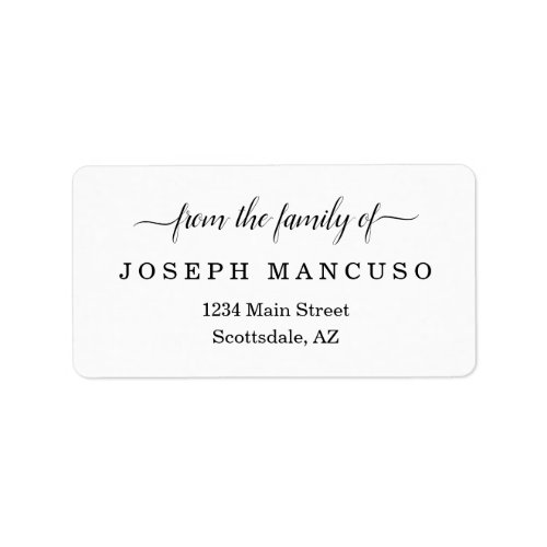 Personalized Funeral Return Address Labels