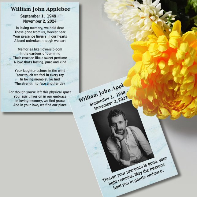 Personalized Funeral Sympathy Card with Photo (Creator Uploaded)