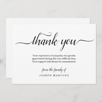 Personalized Funeral Thank You Card | Zazzle