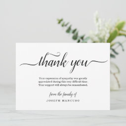 Personalized Funeral Thank You Card | Zazzle