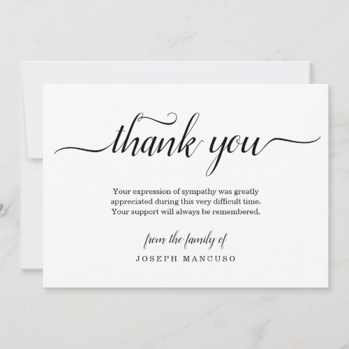 Personalized Funeral Thank You Card