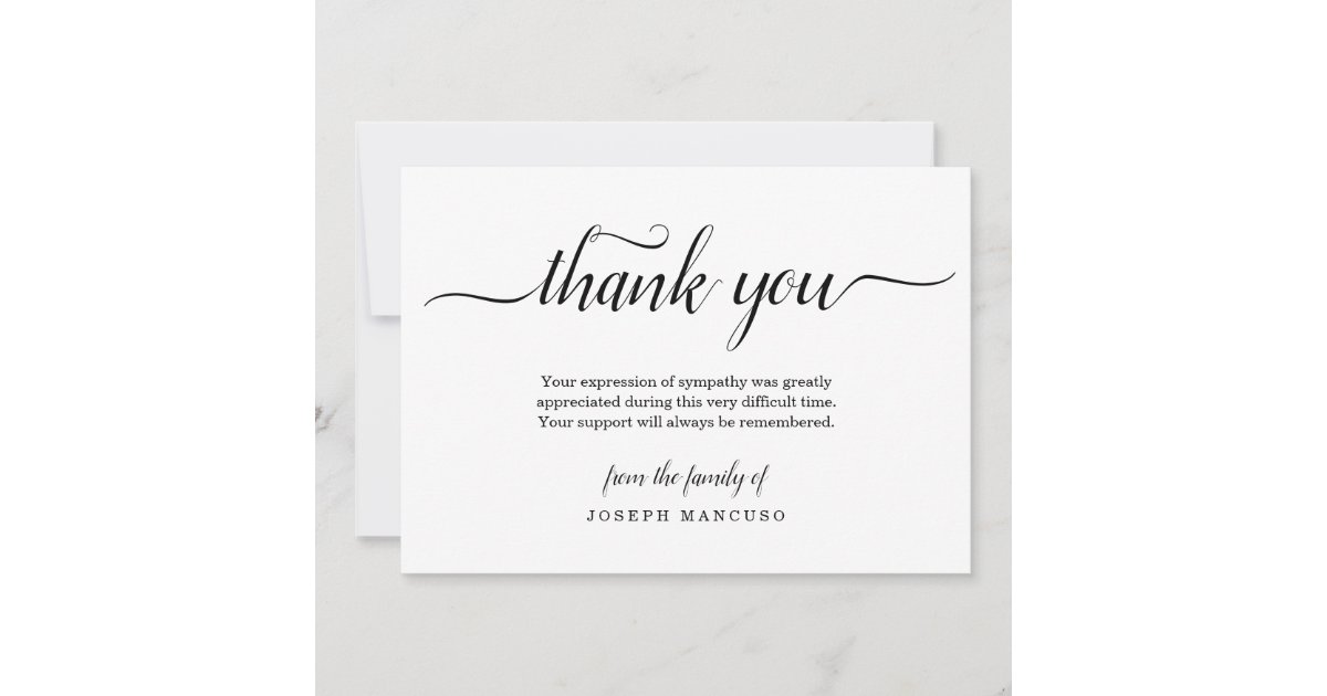 Personalized Funeral Thank You Card | Zazzle