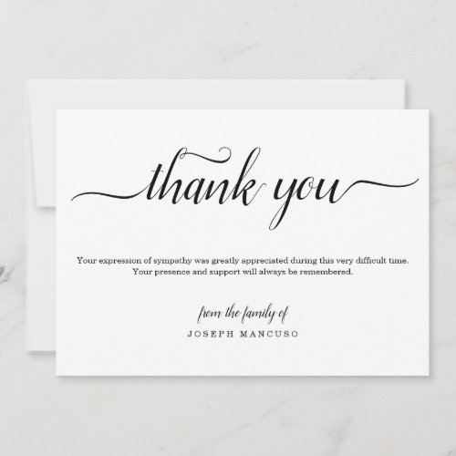 Personalized Funeral Thank You Card with Photo