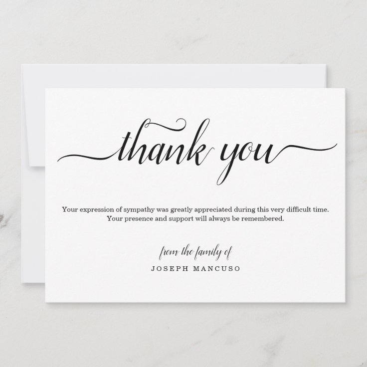 Personalized Funeral Thank You Card with Photo | Zazzle