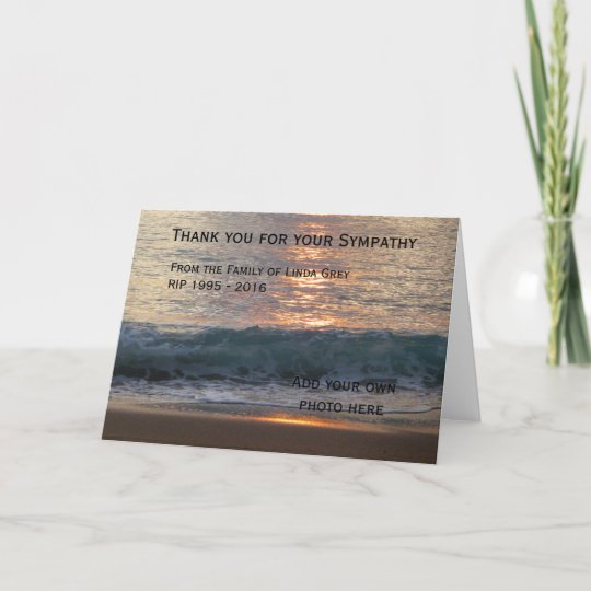 personalized funeral thank you cards sea at dawn zazzle com funeral thank you cards personalized