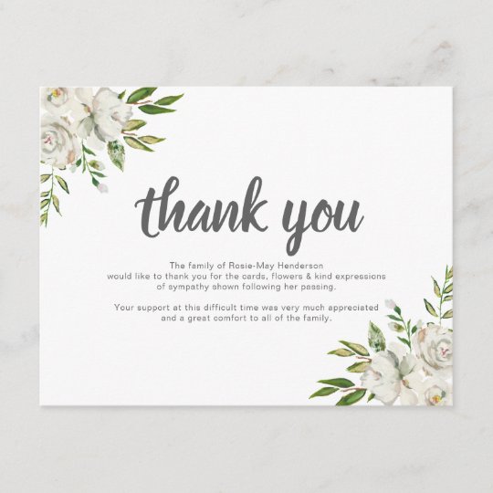 Personalized Sympathy Thank You Cards Tomope Zaribanks Co