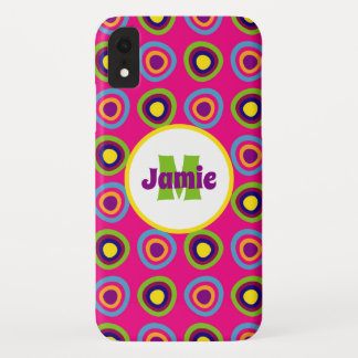 Personalized Funky Circles Pattern iPhone XR Case