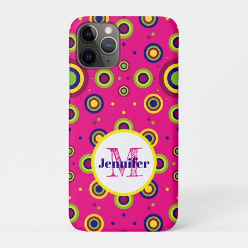 Personalized Funky Circles Pattern iPhone 11 Pro Case