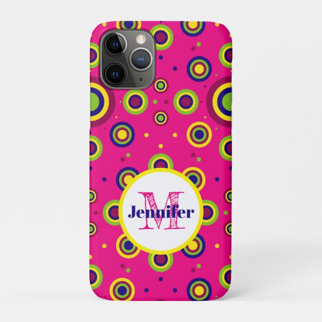 Personalized Funky Circles Pattern Case-Mate iPhone Case (Back)