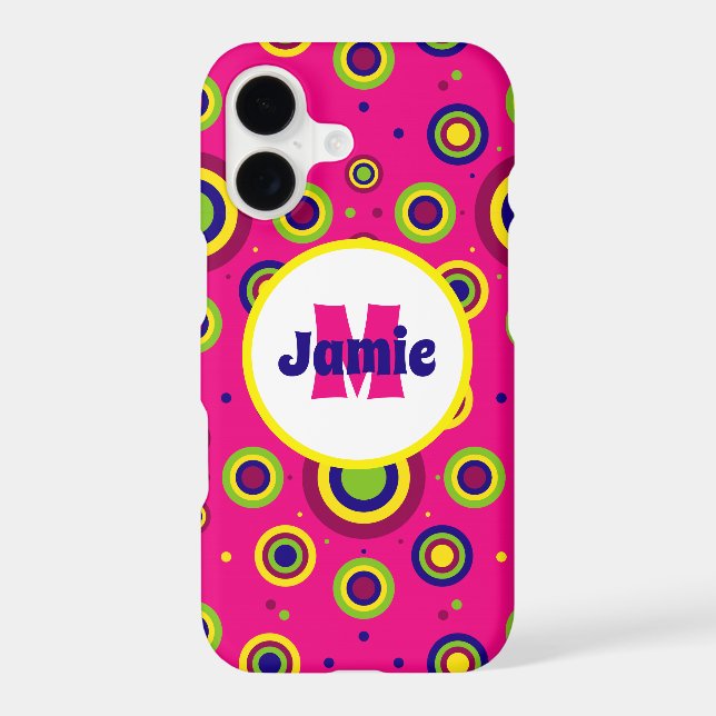 Personalized Funky Circles Pattern Iphone Case (Back)