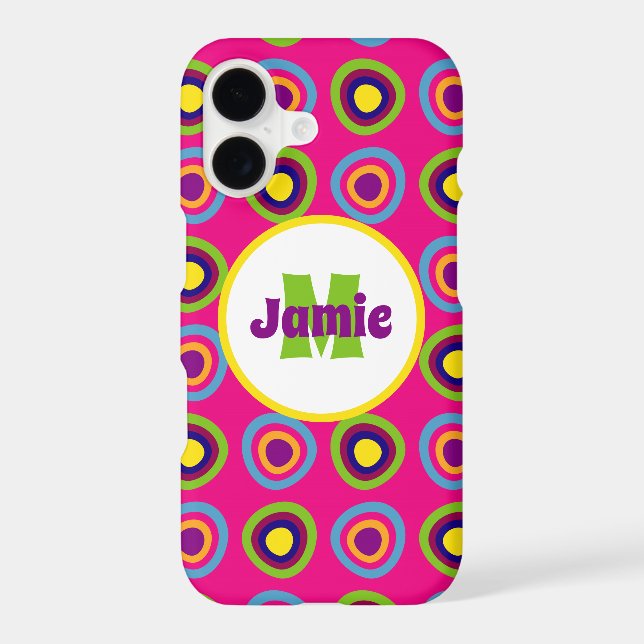 Personalized Funky Circles Pattern Iphone Case (Back)