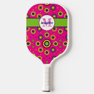 Personalized Funky Circles Pattern Pickleball Paddle