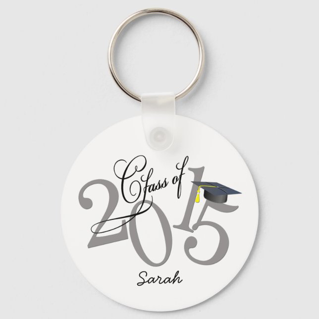 Personalized Funky Class of 2015 Keychain (Front)