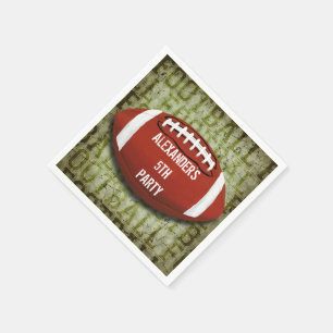 Personalized Funky Green Grunge Football Napkins