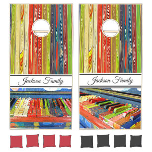 Personalized Funky Piano Keys CornHole Game