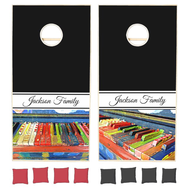 Personalized Funky Piano Keys CornHole  Game (Set)