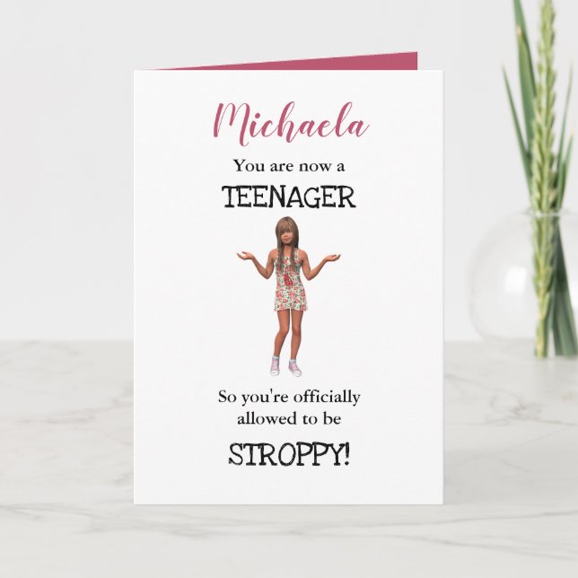 Personalized Funny 13th Birthday | Teenager Card (Front)