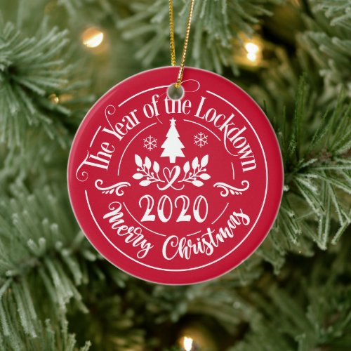 Personalized Funny 2020 Memorable Christmas Ceramic Ornament