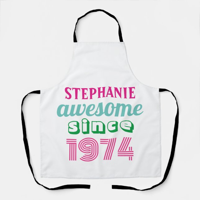 Personalized funny 50th birthday quote  apron (Front)