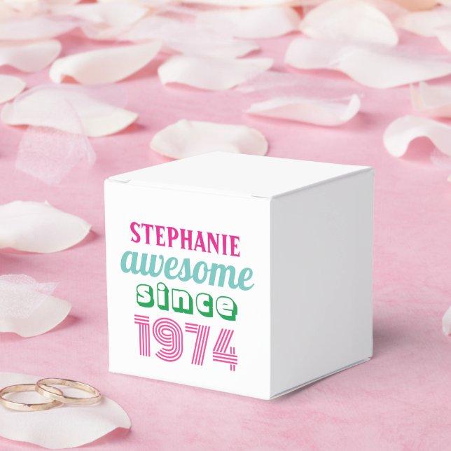 Personalized funny 50th birthday quote  favor boxes (Wedding)