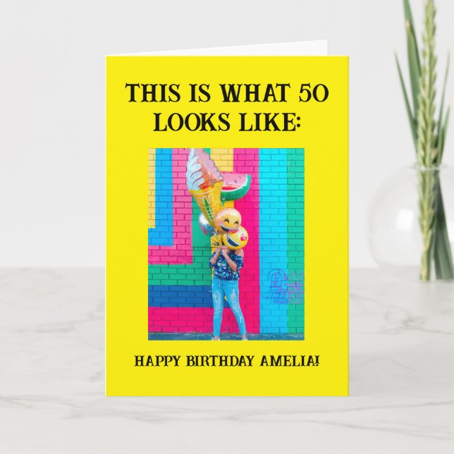 Personalized Funny 50th Milestone Birthday Card (Front)