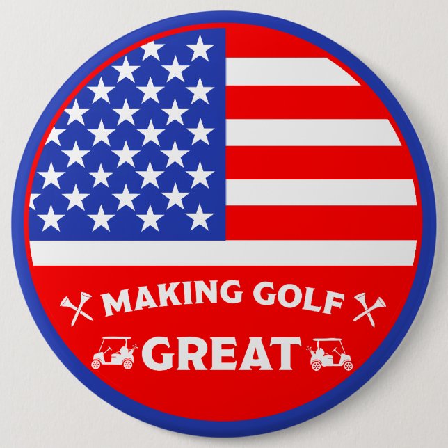 Personalized Funny American Golf Player Button (Front)