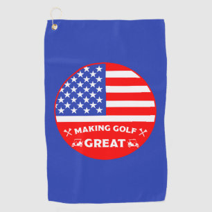 Personalized Funny American Golf Player Towel