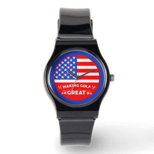 Personalized Funny American Golf Player Watch