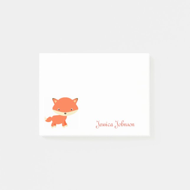 Personalized Funny Animal Fox Kid notepad (Front)