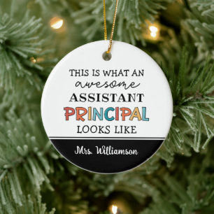 Personalized Funny Assistant Principal  Ceramic Ornament