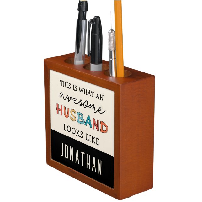 Personalized Funny Awesome Husband Gifts Desk Organizer (In Situ)
