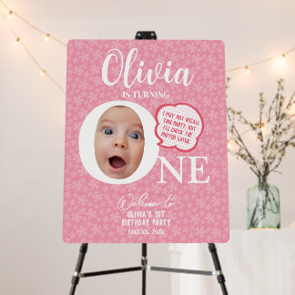 Personalized funny baby face 1st birthday foam board