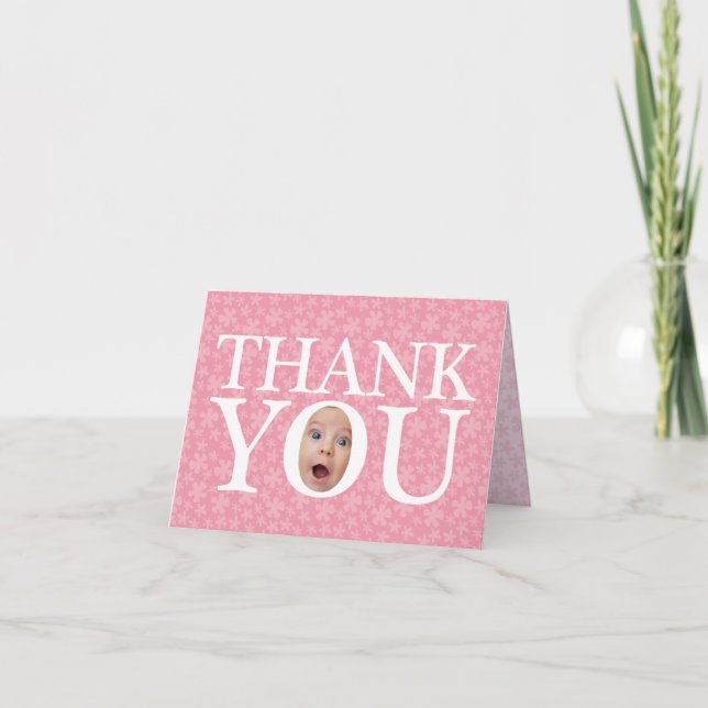 Personalized Funny baby face thank you card (Front)