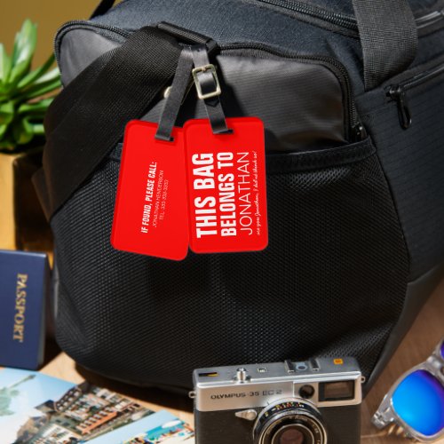 Personalized Funny Bag Attention  Humor Joke Luggage Tag