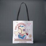 Personalized Funny Baseball Mum Retro Flower Tote Bag<br><div class="desc">Slide into style with this personalized retro baseball design, perfect for the casually chaotic mum cheering from the bleachers (or pretending to). Featuring a cute baseball character, playful daisies, and customizable name and “EST.” year, this cheeky design is made for the mum who supports her slugger... with just enough enthusiasm....</div>