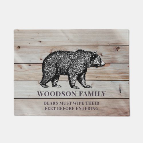 Personalized Funny Bear Doormat